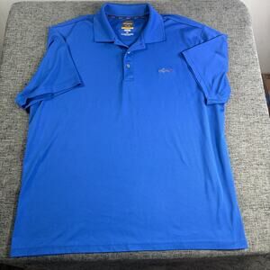 Greg Norman for Tasso Elba Men's Blue Five Iron Golf Polo Shirt - XL